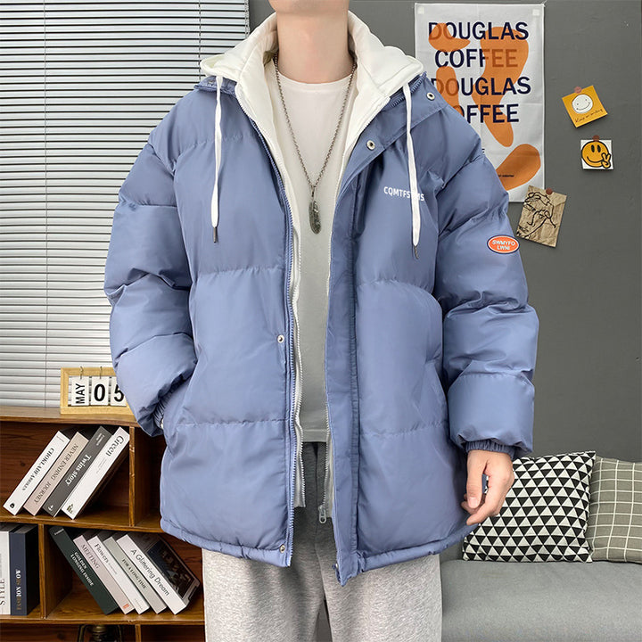 Herren gesteppte Winterjacke mit abnehmbarer Kapuze und weichem Innenfutter Echoarchiv