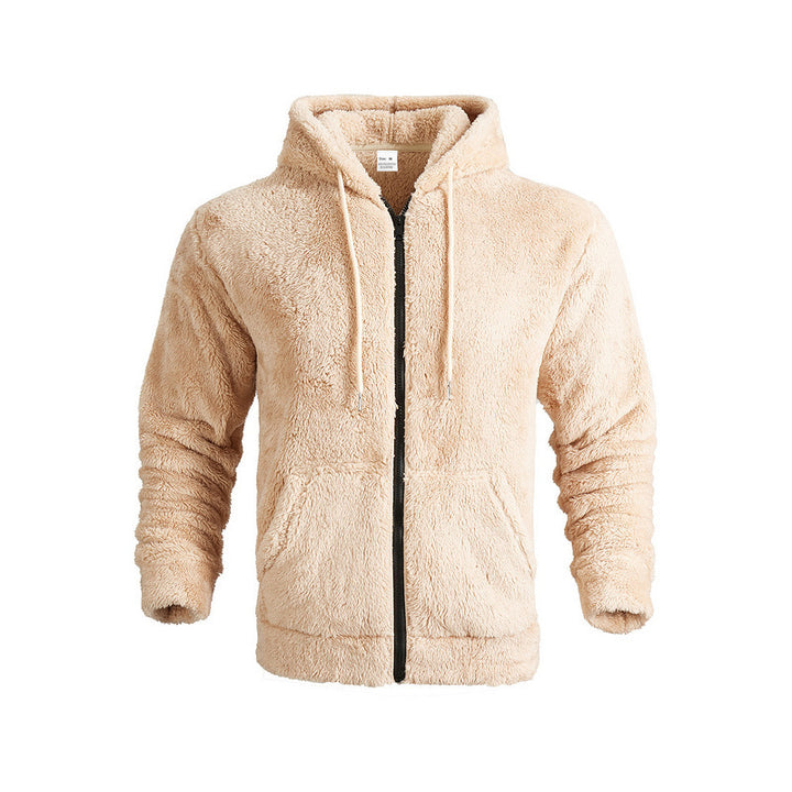 Herren kuschelige Fleecejacke mit Kapuze und Reißverschluss Echoarchiv