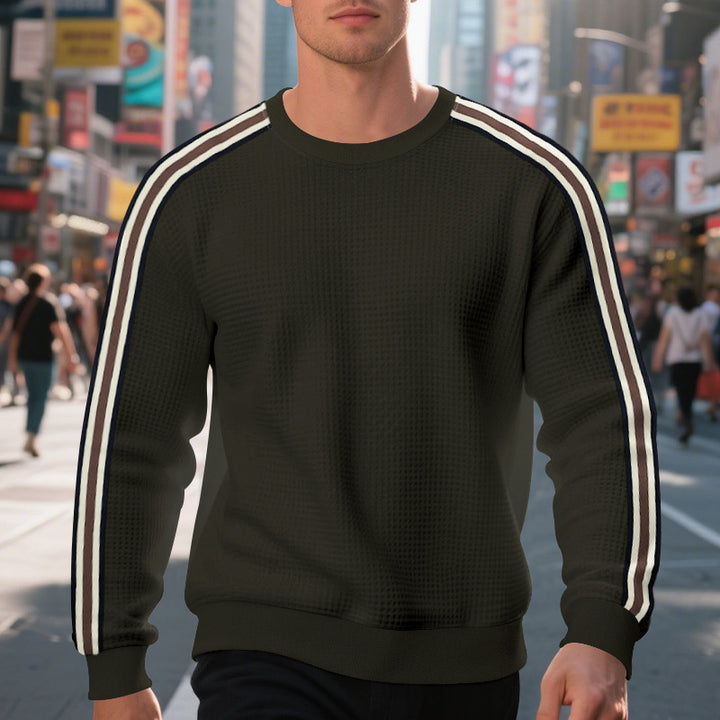 Herren lässiger Sweatshirt mit strukturiertem Design und sportlichen Streifen Echoarchiv