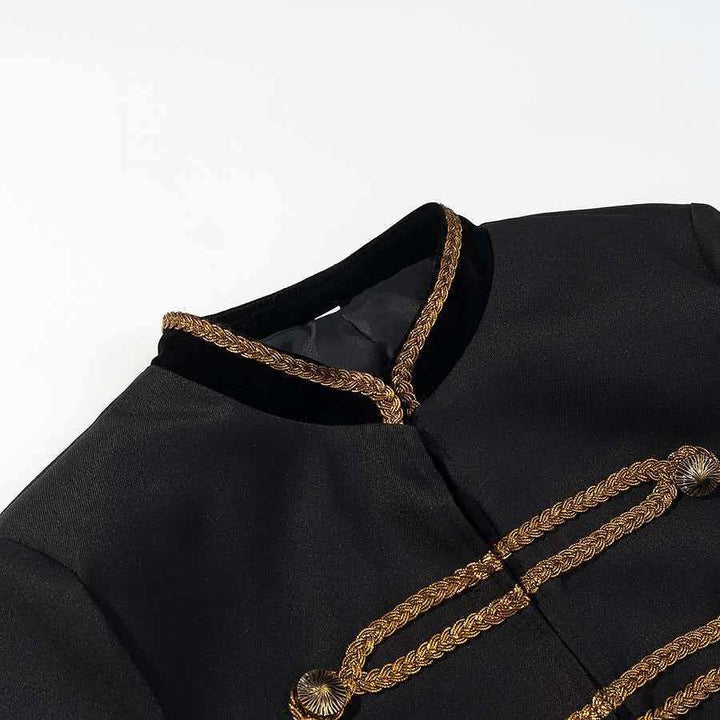 Damen Cropped-Militärjacke mit Zierkordel und Samtkragen Echo Archiv