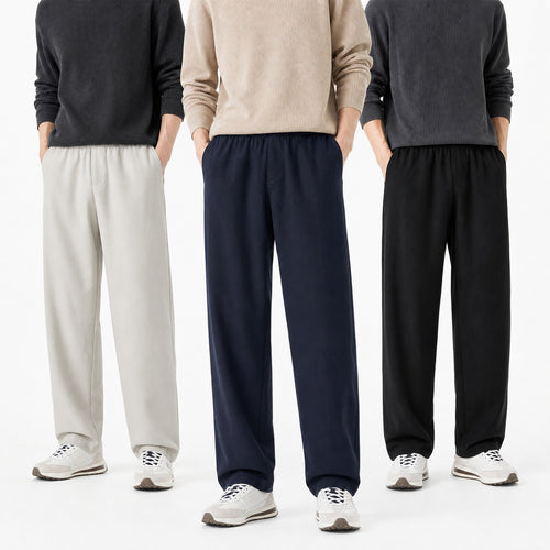 Herren Entspannte Baumwollhose mit elastischem Bund und weitem Bein Echoarchiv
