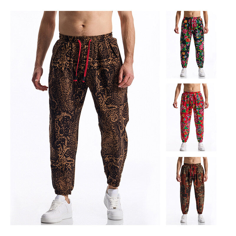 Herren Freizeithosen mit floralem Design Echoarchiv