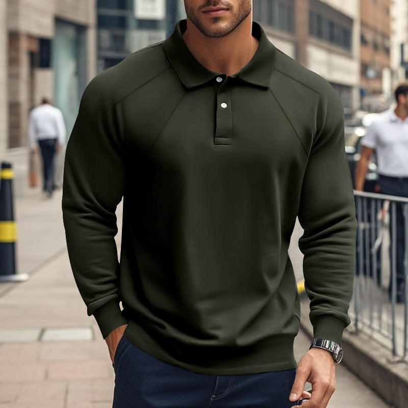 Herren Sportliches Langarmpoloshirt mit modernem Strukturdesign und bequemen Bündchen Echoarchiv