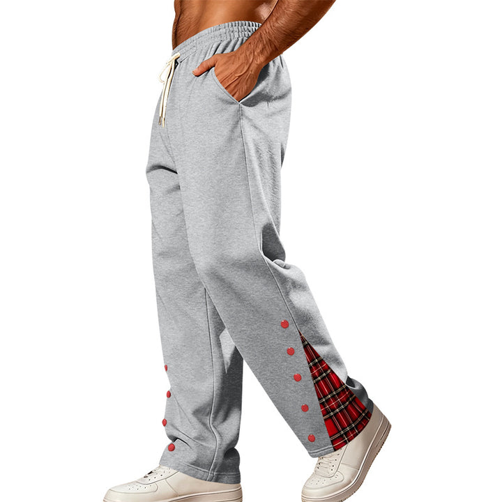 Herren Lockere Jogginghose mit Karo‑Einsatz und Druckknopf‑Details Echoarchiv