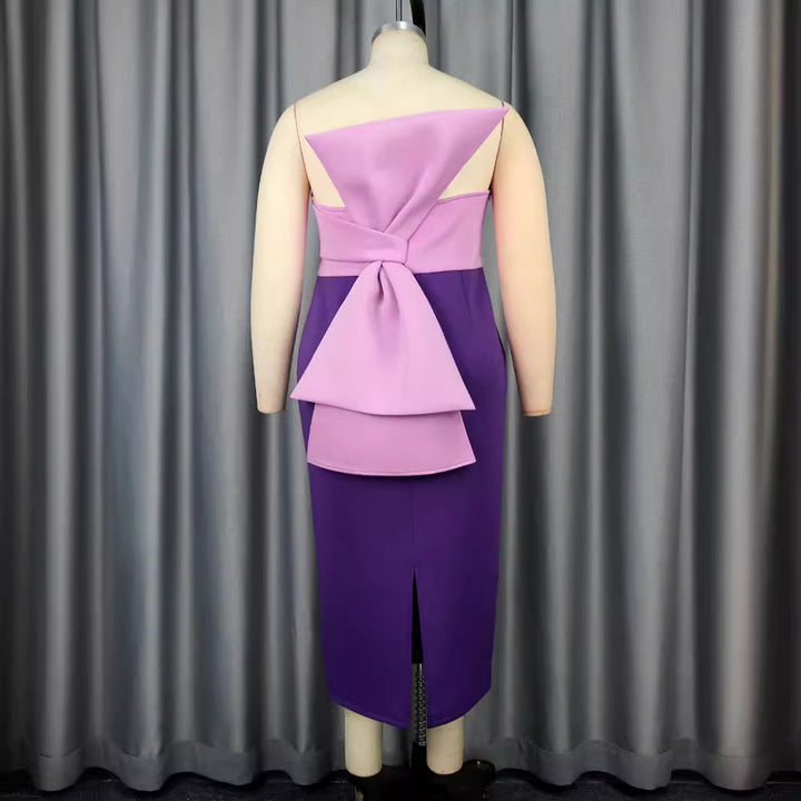 Damen figurbetontes Cocktailkleid mit schulterfreiem Design und Farbverlauf Echo Archiv