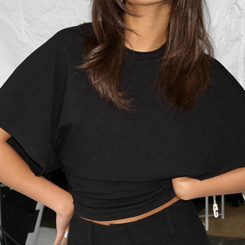 Damen Stilvolles Crop-Top mit weitem Schnitt und Rundhalsausschnitt Echo Archiv