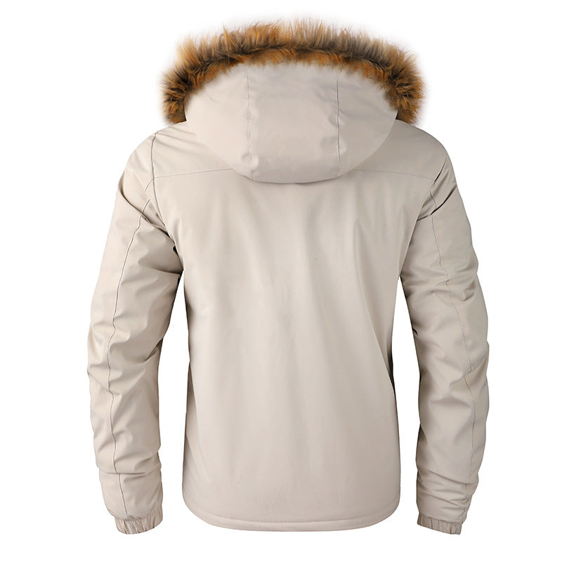 Herren Isolierter Outdoor-Parka mit Kunstfellbesatz, Multifunktions‑Taschen und Fleece‑Innenfutter Echoarchiv