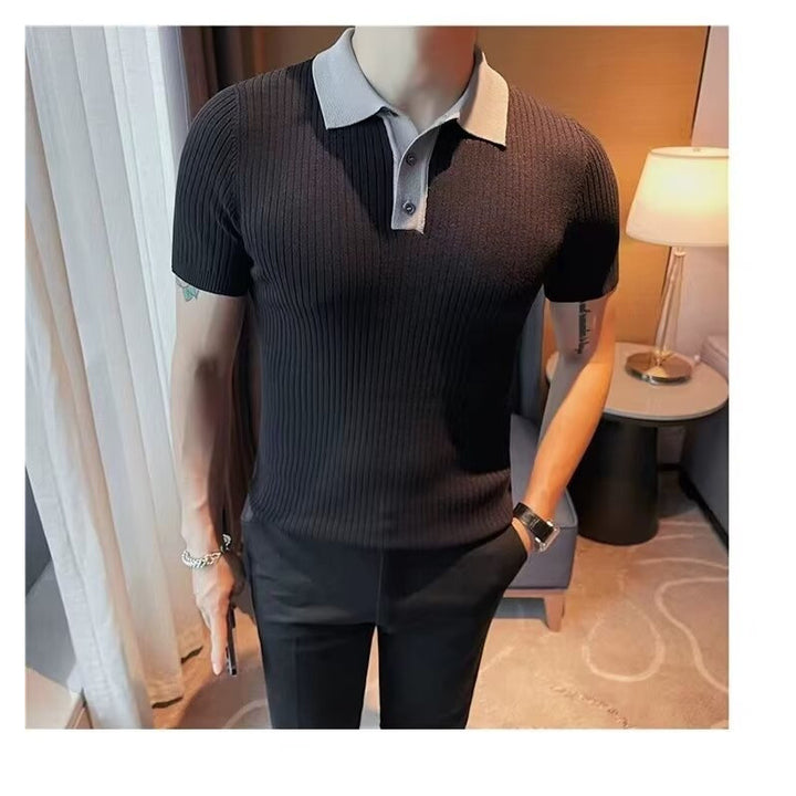 Herren Kurzarm Poloshirt mit Rippstruktur Echo Archiv