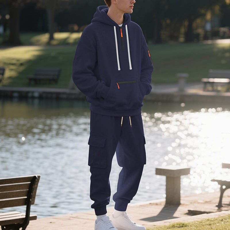 Herren sportliches Hoodie und Bundhose Set mit praktischen Taschen Echoarchiv