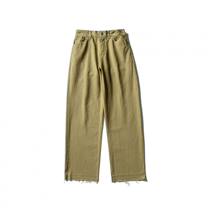 Damen Weite High-Waist Jeanshose mit geradem Bein und rohem Saum Echo Archiv