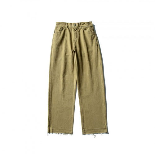 Damen Weite High-Waist Jeanshose mit geradem Bein und rohem Saum Echo Archiv