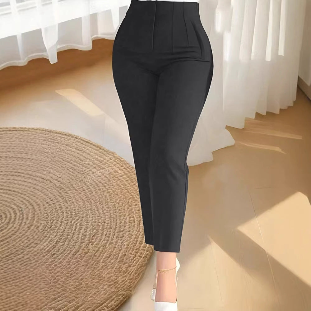 Damen elegante Anzughose mit hohen Bund und schmalem Bein Echo Archiv