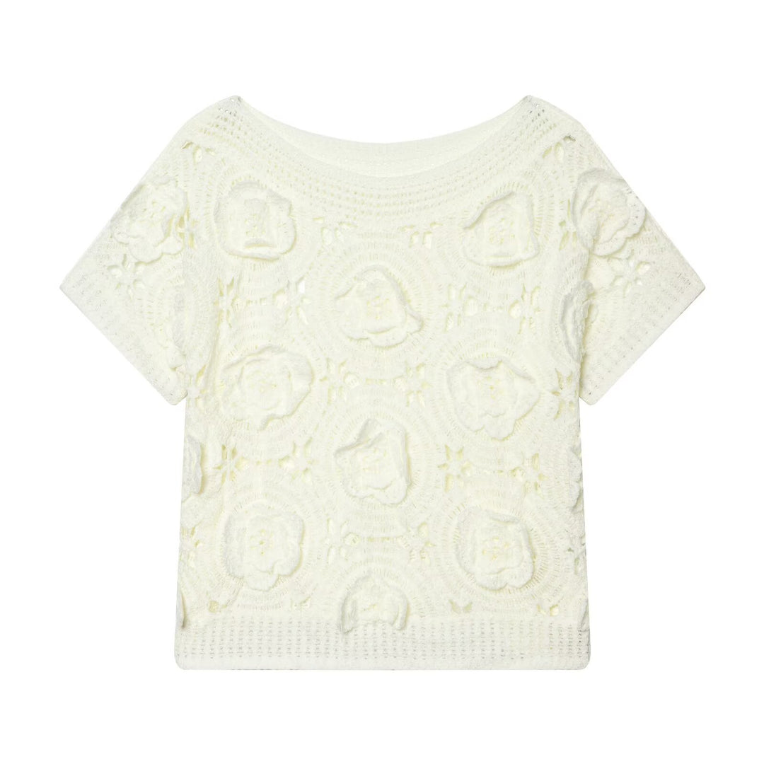 Damen Strickoberteil mit floralem Strukturmuster Echo Archiv