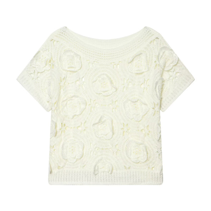 Damen Strickoberteil mit floralem Strukturmuster Echo Archiv