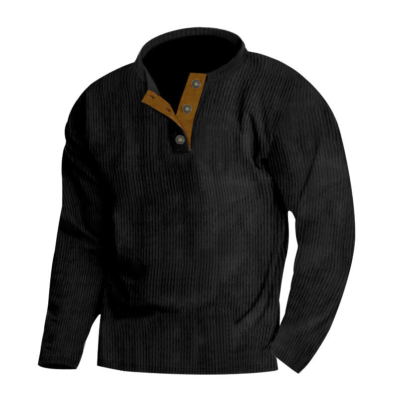 Herren gemütlicher Strickpullover mit innovativem Knopfdesign und weichem Material Echoarchiv