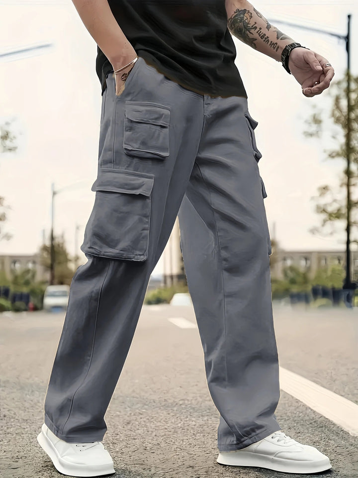 Herren Oversize Utility-Cargohose mit mehrfachen aufgesetzten Klapptaschen Echo Archiv