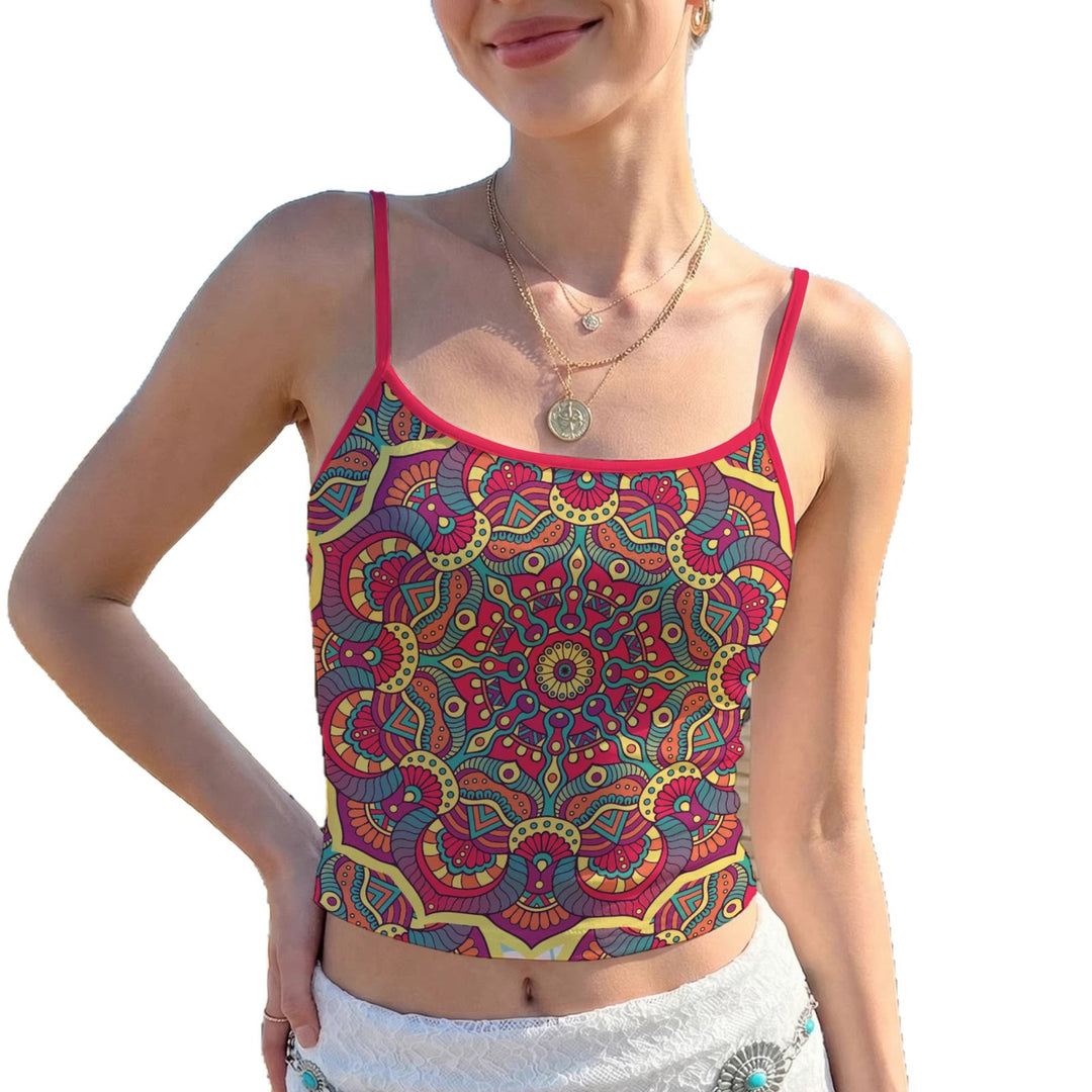 Damen Crop-Top mit lebhaftem grafischen Muster Echo Archiv
