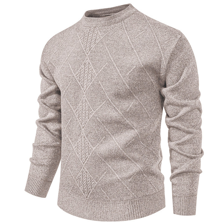 Herren Feinstrickpullover mit Rauten-Zopfmuster, Rundhalsausschnitt und gerippten Bündchen Echo Archiv
