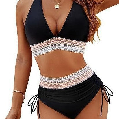 Damen Hochgeschnittener Bikini mit verstellbarem Bund Echo Archiv