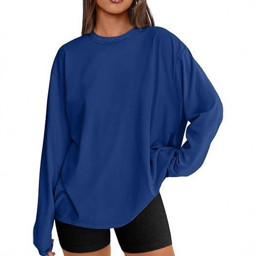 Damen Oversize-Sweatshirt mit Rundhalsausschnitt und verlängertem Saum – Avérine