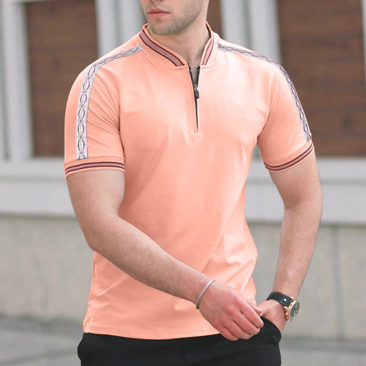 Herren Poloshirt mit hochwertigem Stehkragen und praktischem Reißverschluss Echoarchiv