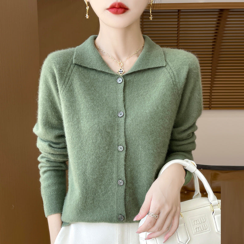 Damen Kuscheliger Reverskragen-Cardigan im Kaschmir-Look mit Mohair-Effekt Echoarchiv