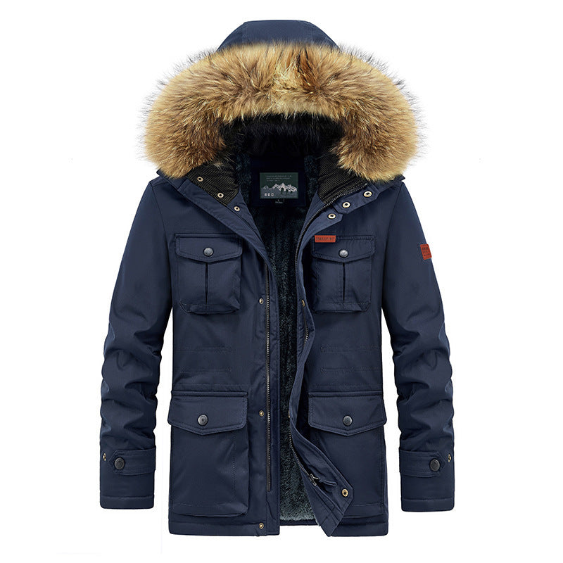 Herren Winterparka mit Kunstfellkapuze gesteppter Thermofütterung und Multifachtaschen Echo Archiv