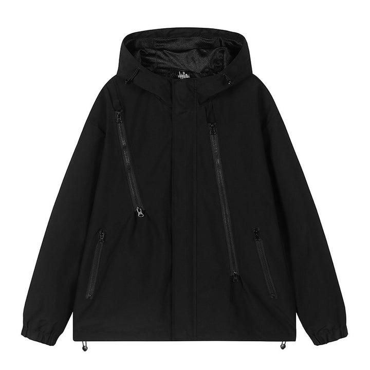 Herren nan technische Kapuzenjacke mit wasserabweisendem Softshell, schrägen Reißverschlusstaschen und verstellbarem Saum Echo Archiv