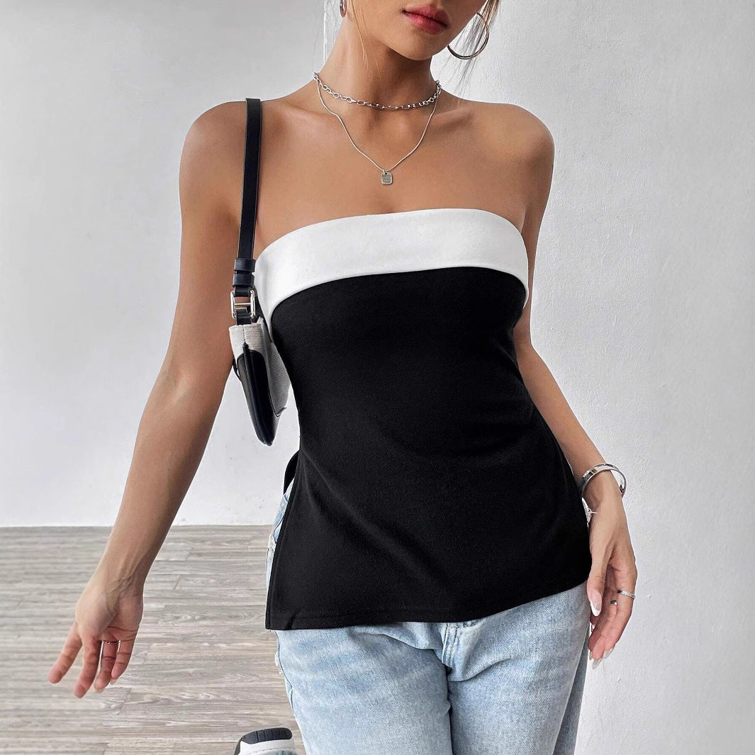 Damen Bandeau-Top mit eleganten Farbblockdesign Echo Archiv