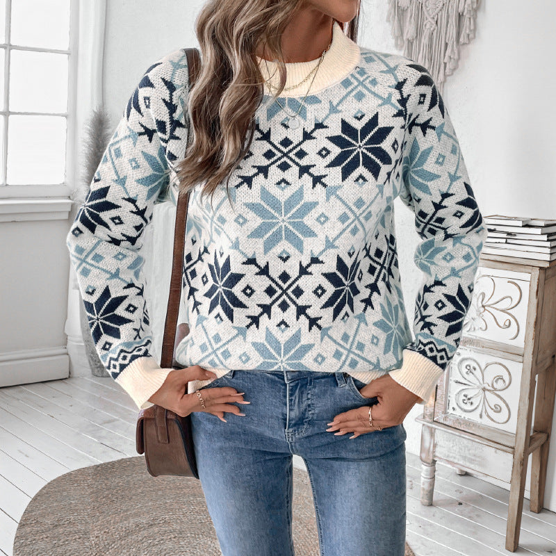 Damen Winterlicher Strickpullover mit geometrischem Muster Echo Archiv