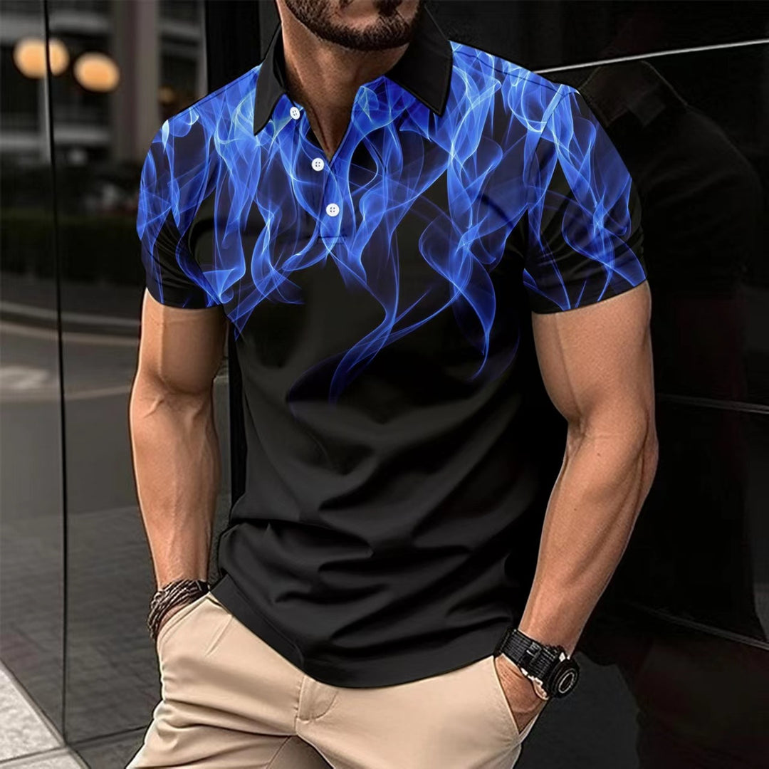 Herren Poloshirt mit einzigartigem rauchigem Design und modernem Kragen Echoarchiv