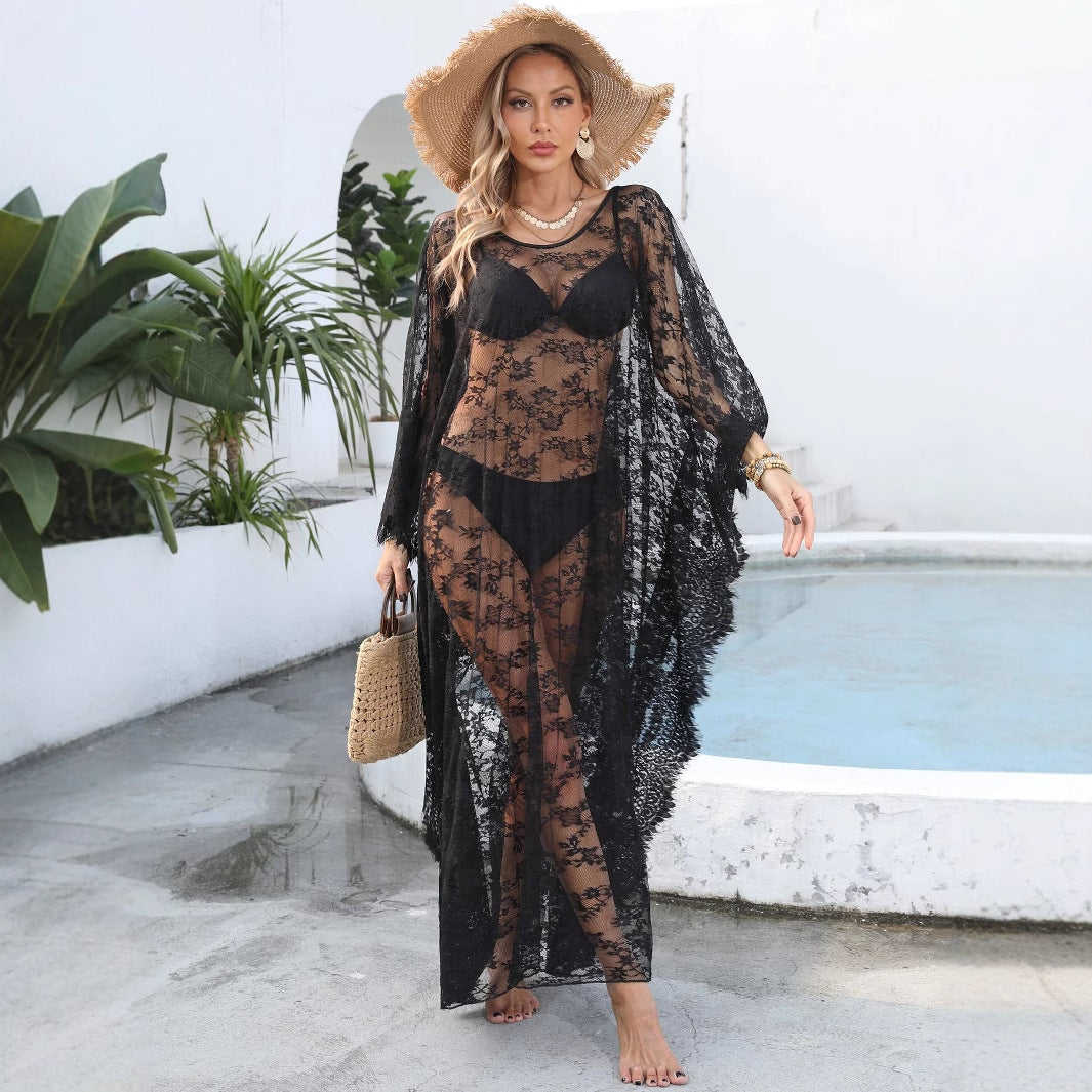 Damen transparenter Häkel-Kaftan Echo Archiv