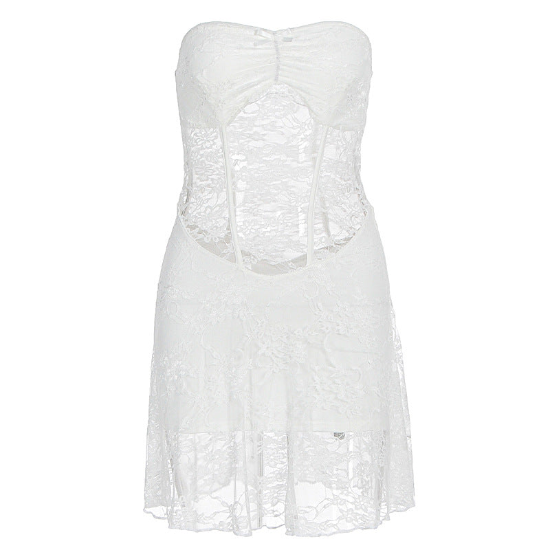 Damen Spitzenkleid mit Cut-Out-Design und tiefem Ausschnitt Echo Archiv