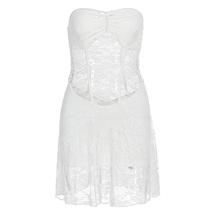 Damen Spitzenkleid mit Cut-Out-Design und tiefem Ausschnitt Echo Archiv