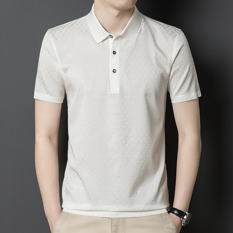 Herren Poloshirt mit strukturiertem Design und hochwertiger Baumwollmischung Echoarchiv
