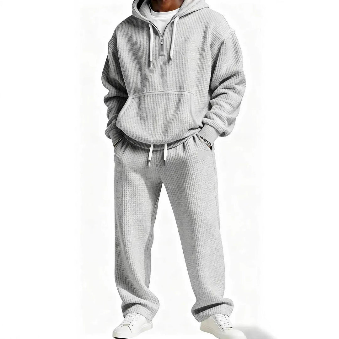 Herren Trendiger Kapuzenpullover mit praktischem Reißverschluss und bequemer Jogginghose Echoarchiv