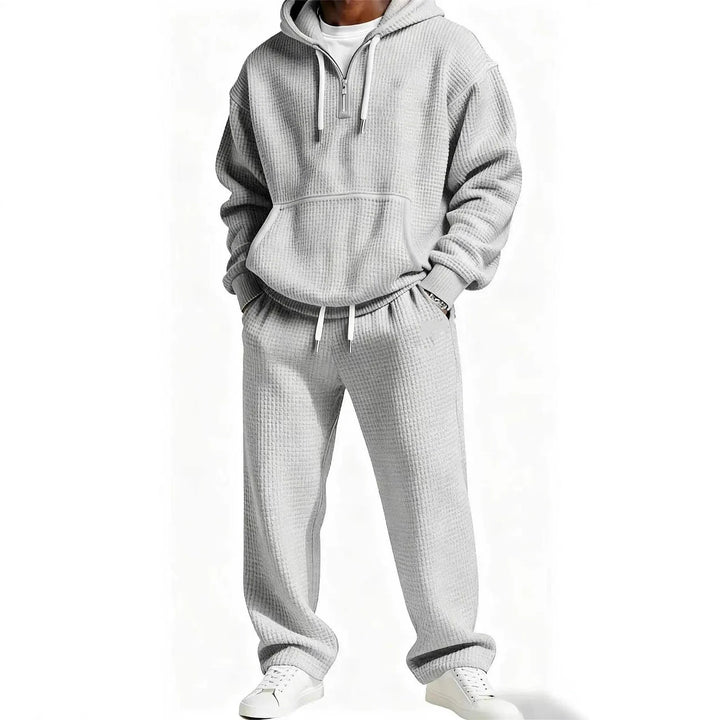 Herren Trendiger Kapuzenpullover mit praktischem Reißverschluss und bequemer Jogginghose Echoarchiv
