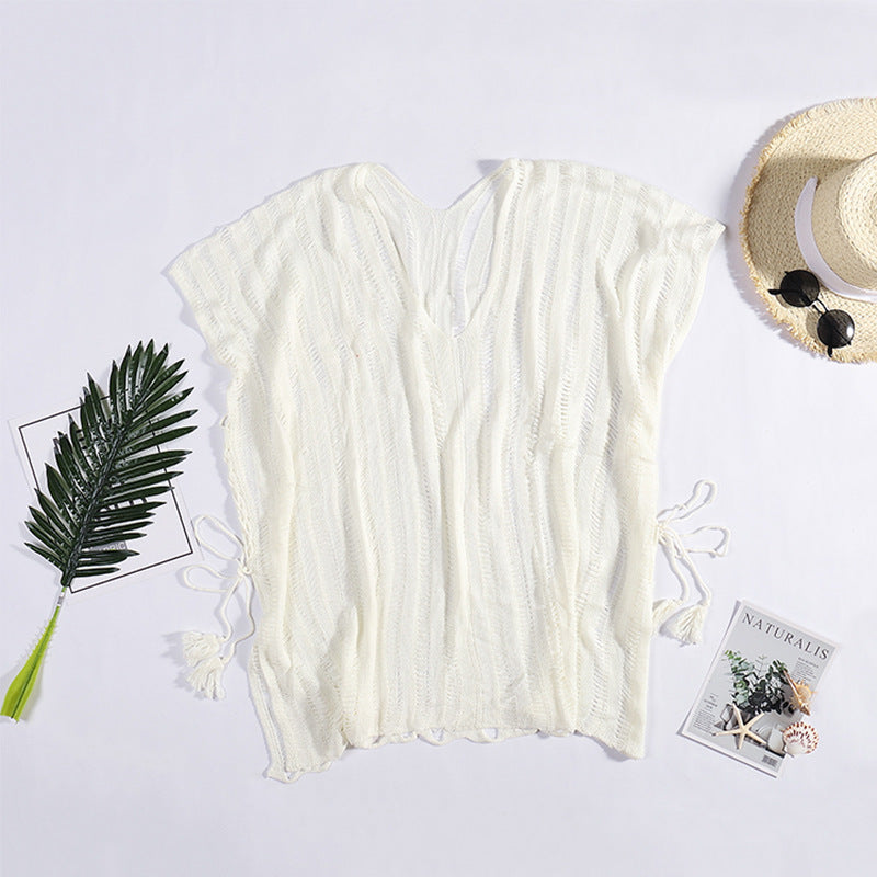 Damen lässige Strickbluse mit seitlichen Bindebändern Echo Archiv