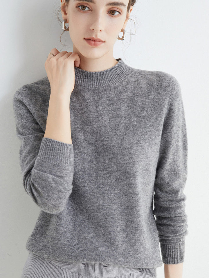 Damen Kurz-Mockneck-Pullover aus Kaschmir‑Look mit leichter Flauschoptik Echoarchiv