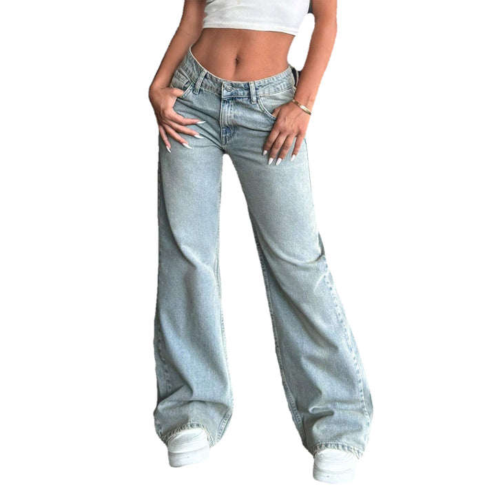 Damen Tief sitzende weite Schlagjeans aus Vintage-Denim Echo Archiv