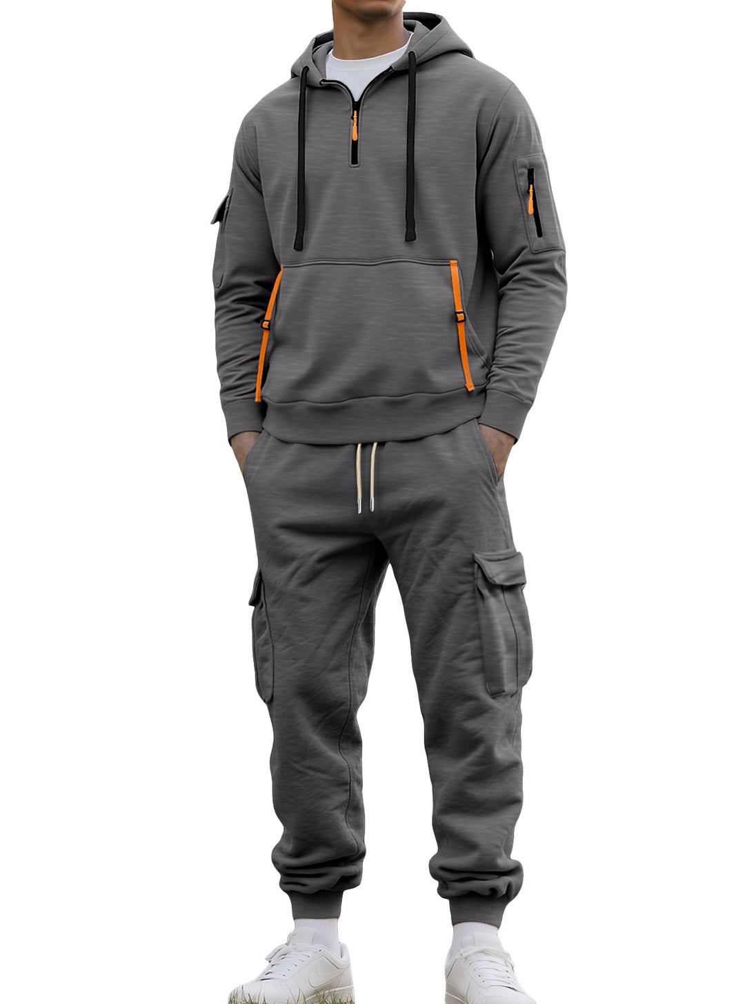 Herren Funktionales Sportset mit Kapuze und praktischen Taschen Echoarchiv