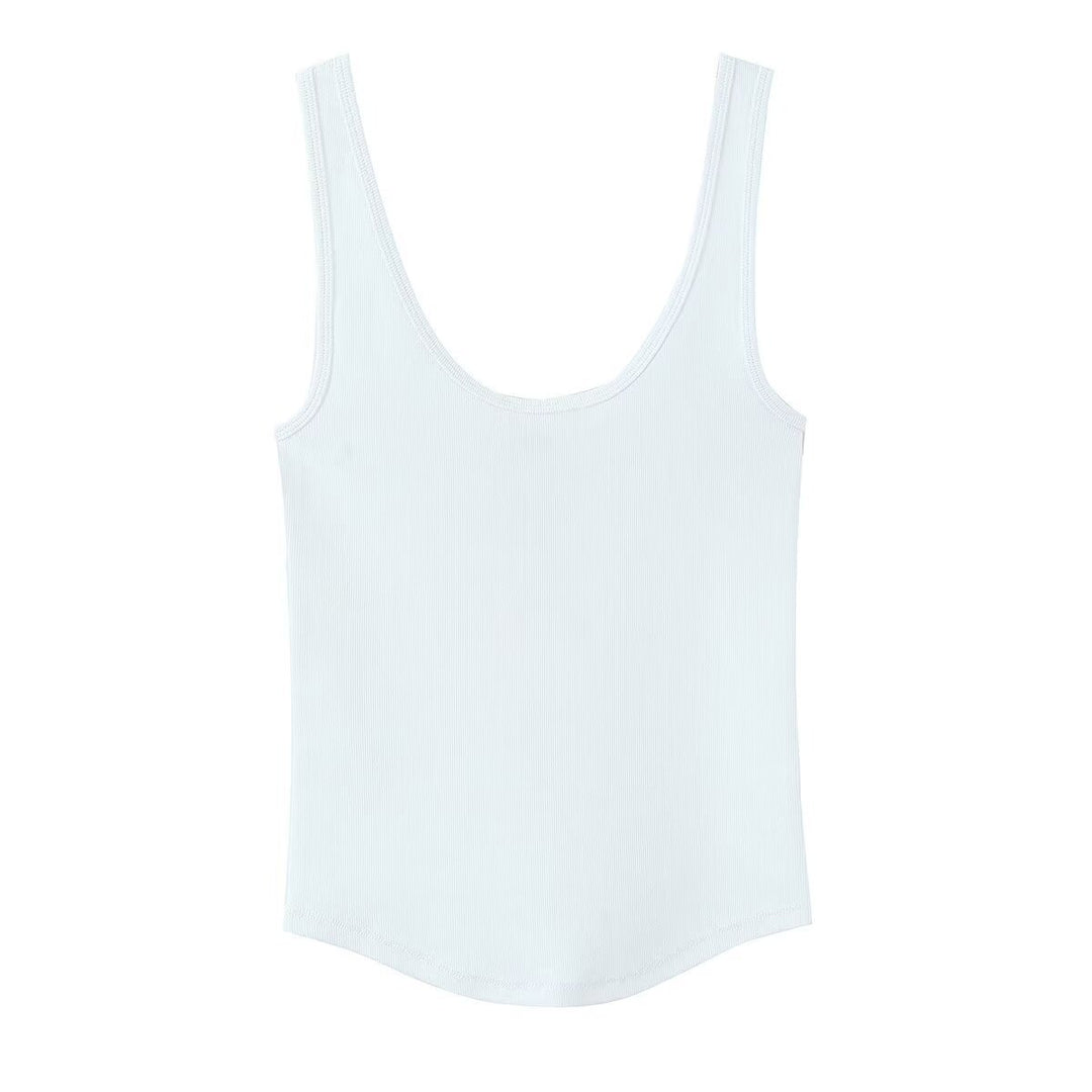 Damen hochwertiges Rippen-Top mit elegantem Rundhals und bequemer Passform Echo Archiv