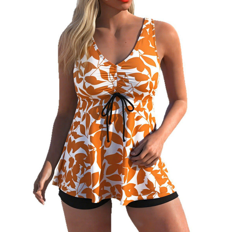 Damen Badeanzug mit floralem Design und seitlichem Bindeband Echo Archiv