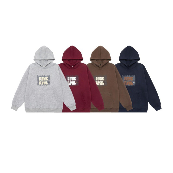 Unisex Oversized Kapuzenpullover mit Kängurutasche und markantem Frontprint Echoarchiv