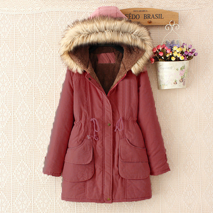 Damen Winterparka mit abnehmbarer Kunstfellkapuze, Teddy-Innenfutter und taillierendem Tunnelzug – Montévia