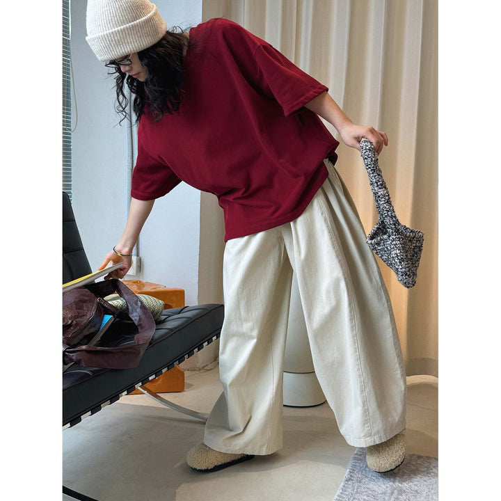 Damen Voluminöse Culotte‑Hose im Ballon‑Cut mit elastischem Komfortbund und aufgesetzten Seitentaschen Echoarchiv
