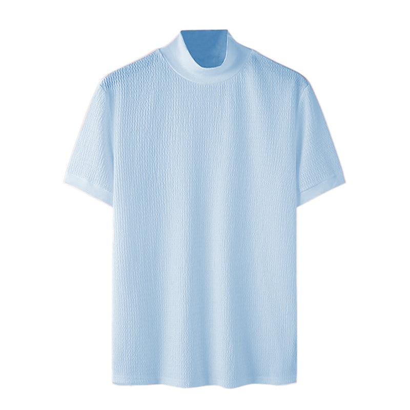 Herren nan Kurzarm Feinstrickshirt mit Stehkragen Echo Archiv