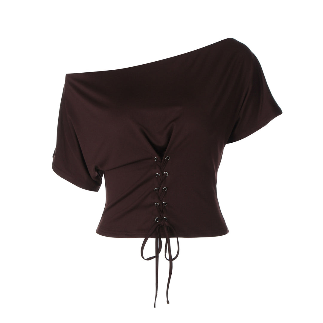 Damen Off-Shoulder Oberteil mit verstellbarem Kordelzug Echo Archiv