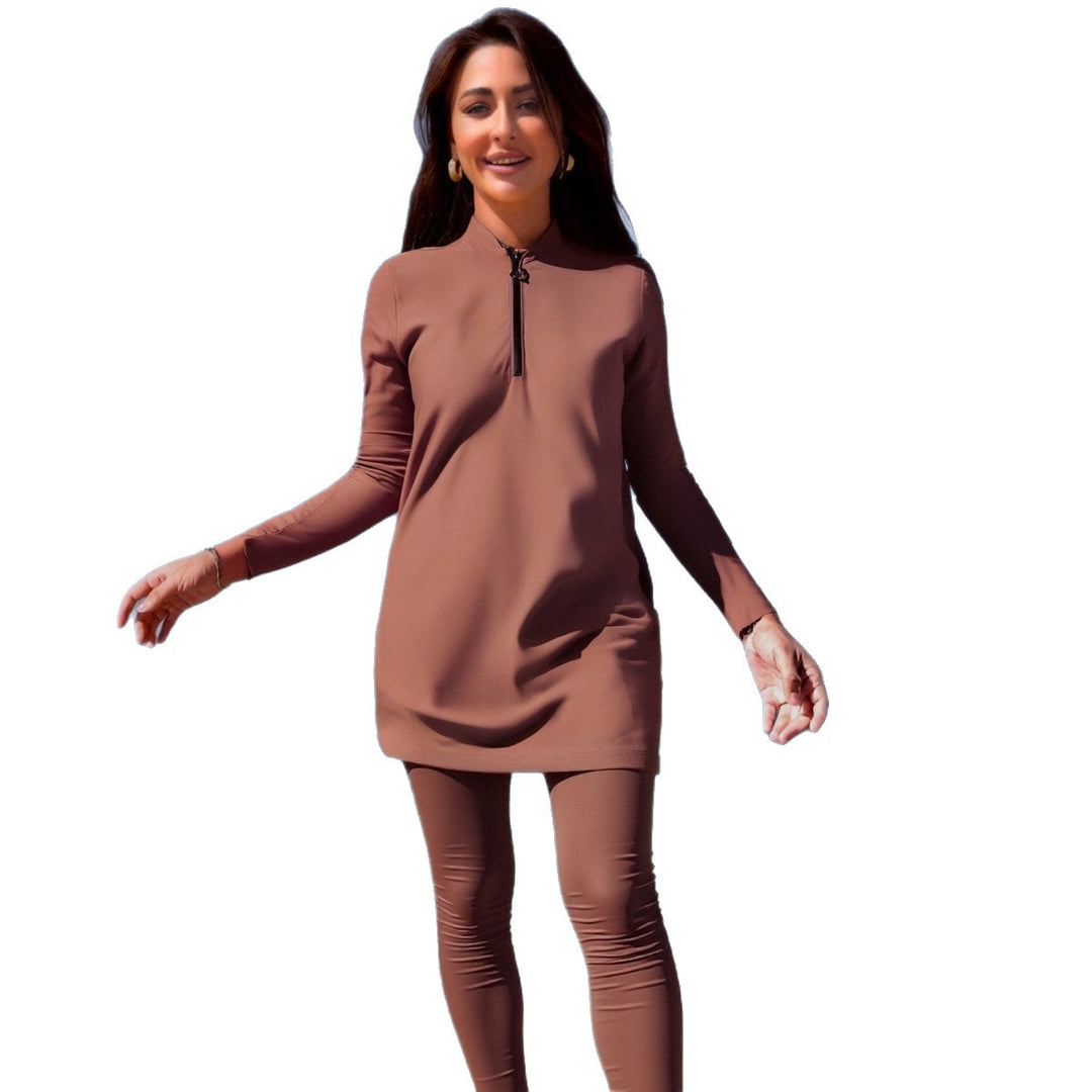 Damen Sportlicher Badeanzug mit langärmligem Design und hohem UV-Schutz Echo Archiv