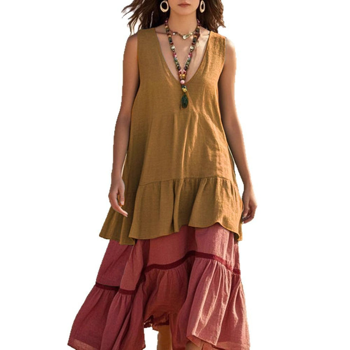 Damen lässiges Maxikleid mit voluminösem Saum Echo Archiv
